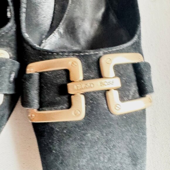 Boss Hugo Boss Black Suede Wedge Heels 37 - Picture 5 of 9